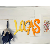 Plaque de porte personnalisée "STYLE GRAFF" Jaune/Orange