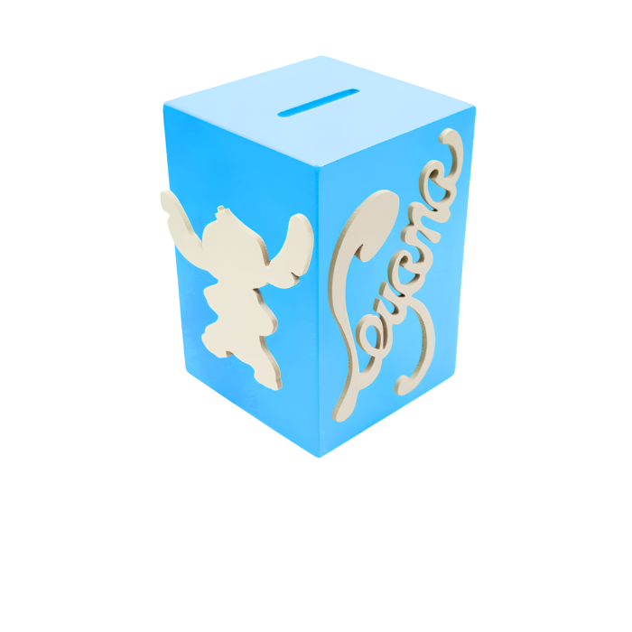 Tirelire pour Fille - Motif Stitch - Couleur Turquoise