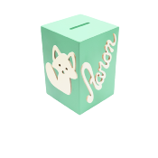 Tirelire Personnalisée pour Garçon- Motif Renard - Couleur Vert