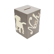 Tirelire en Bois pour Garçon - Motif Chien - Couleur Mastic