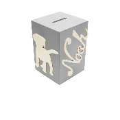 Tirelire en Bois pour Garçon - Motif Chien - Couleur Grise