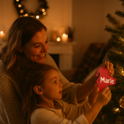 Père Noël 3 déco sapin avec Prénom