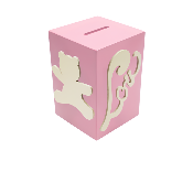 Tirelire Personnalisée pour Fille - Motif Ourson - Couleur Lilas