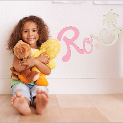 Plaque de Porte Personnalisée en Bois - Motif Palmier - Couleur Lilas/Ecru