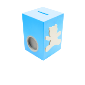 Tirelire pour Garçon - Motif Ourson - Couleur Turquoise