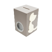 Tirelire en Bois pour Garçon - Motif Chat - Couleur Mastic