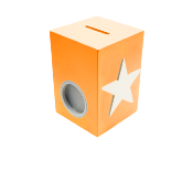 Tirelire Personnalisée pour Garçon- Motif Etoile - Couleur Orange