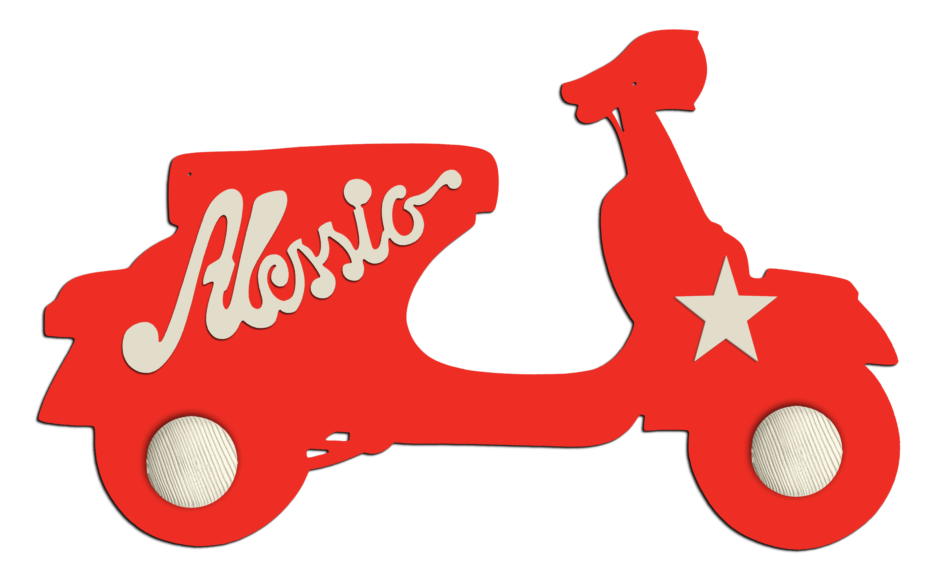 Porte Manteau Personnalis� - Forme Vespa - 2 Pat�res