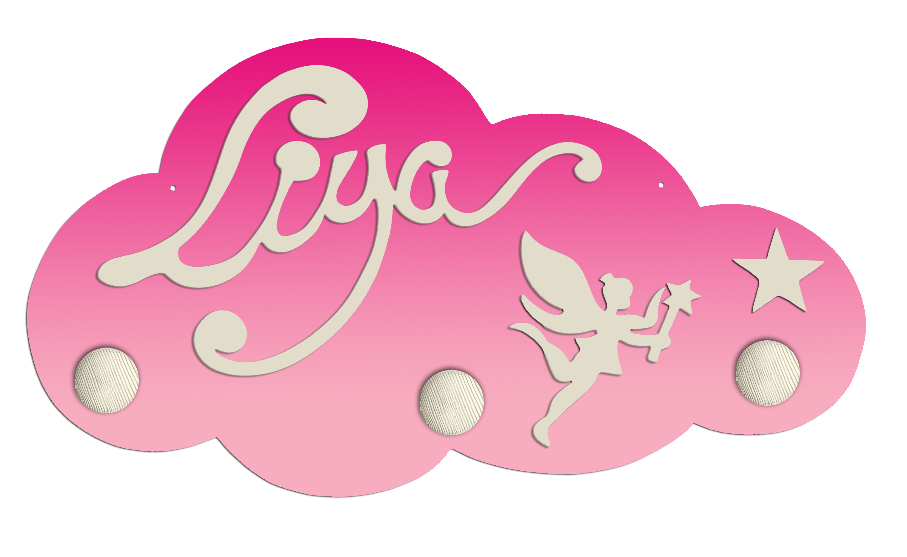 Porte Manteau Enfant - Forme Nuage - 3 Pat�res