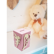 Tirelire Personnalisée pour Fille - Motif Fée - Couleur Lilas