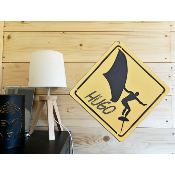 Plaque Signalétique Surf personnalisée - Chambre d'Enfant - motif Wingfoil