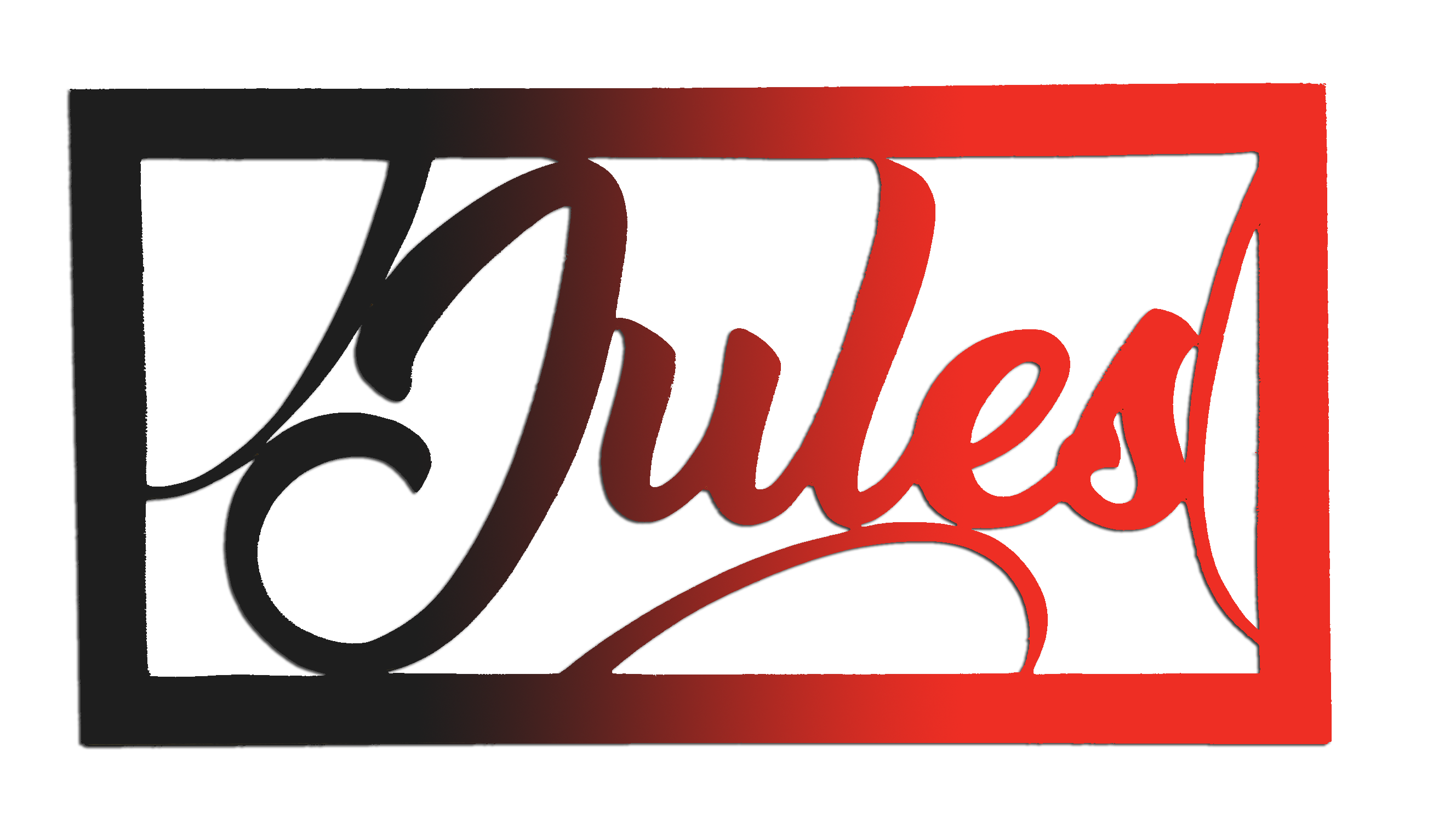 Plaque de Porte Personnalis�e - Forme Rectangulaire - Couleur Anthracite/Rouge