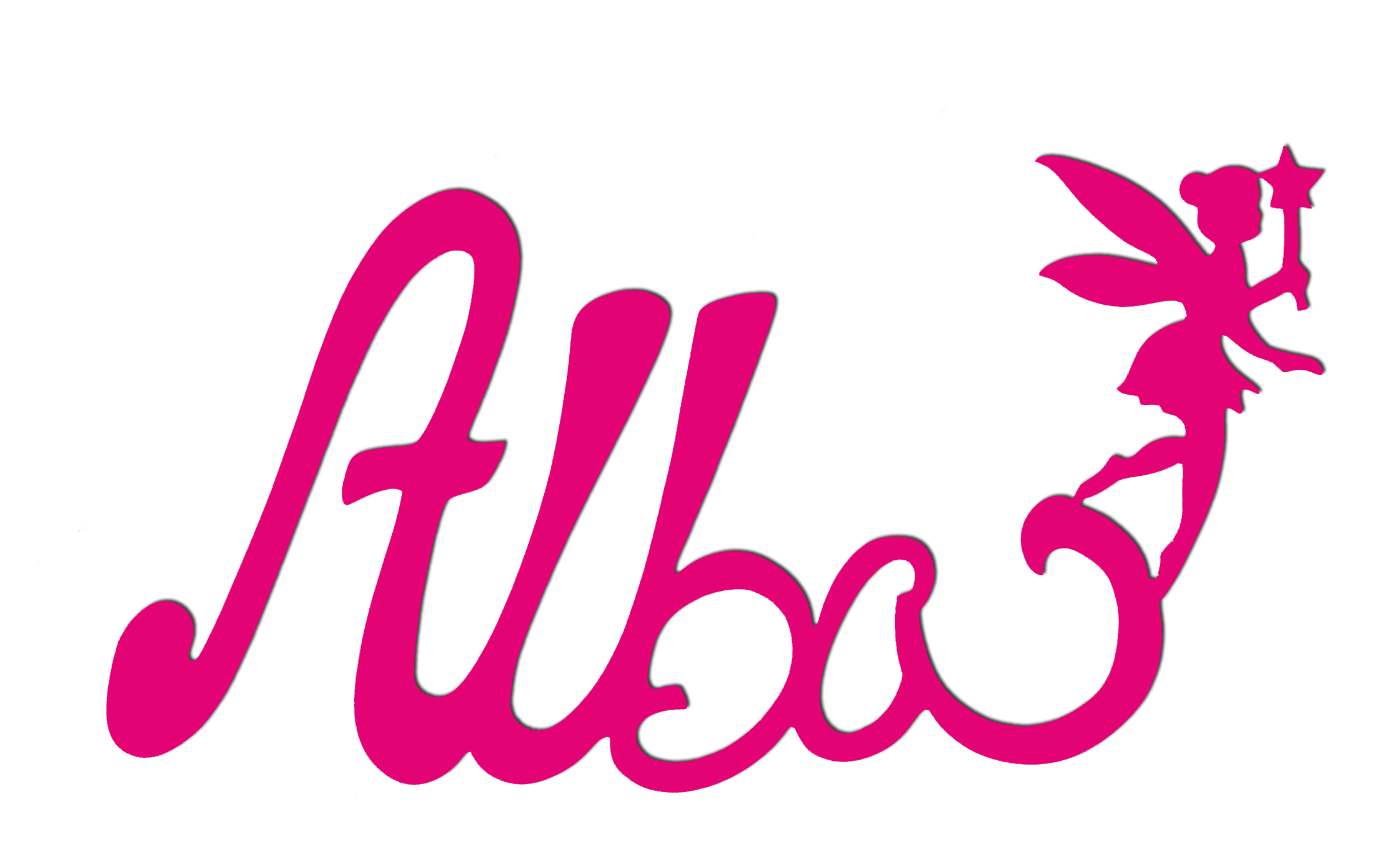 Plaque de Porte - Motif F�e - Couleur Framboise