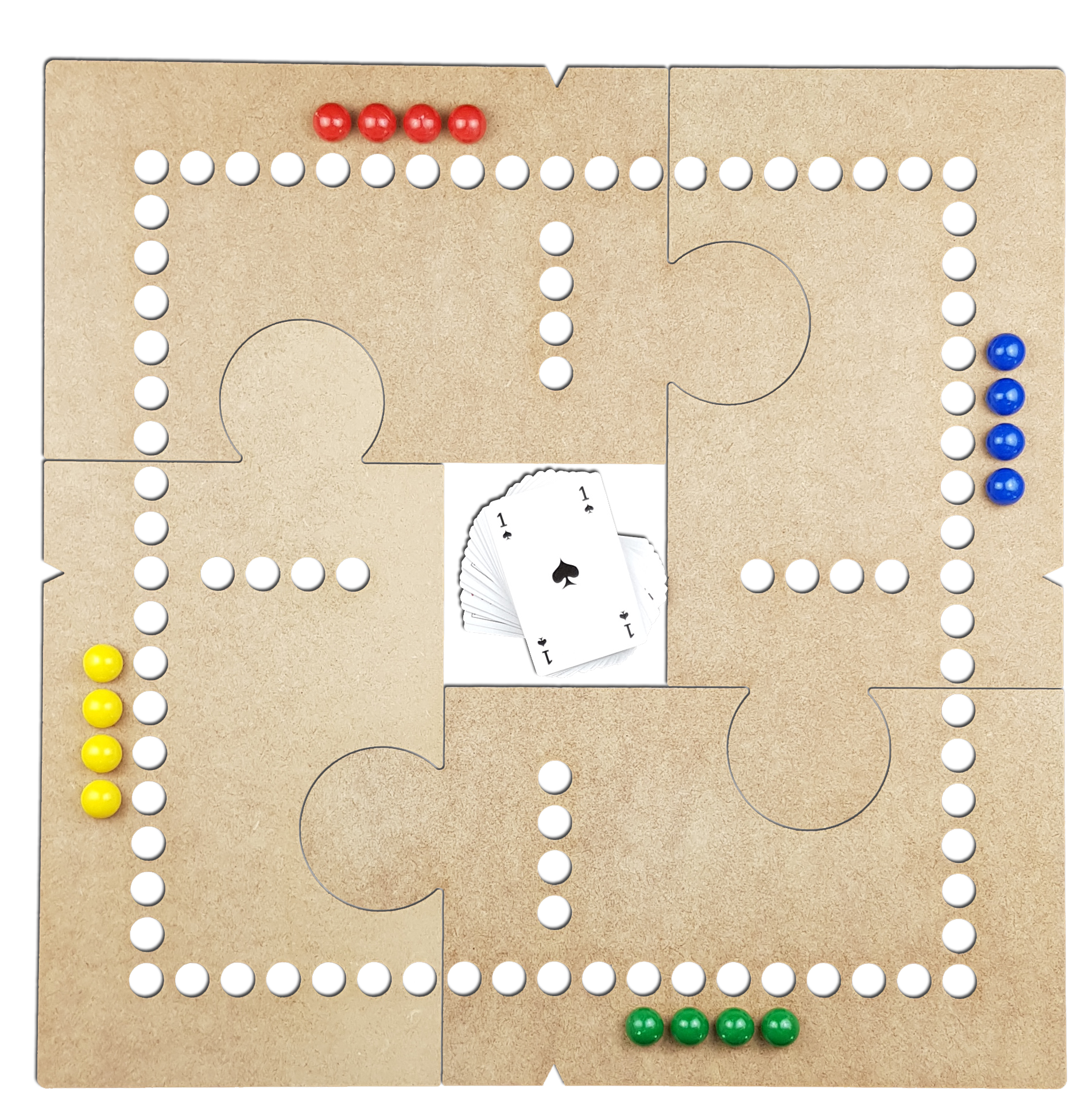 Jeu de Tock en Bois � peindre - 4 joueurs -  Puzzle