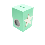 Tirelire Personnalisée pour Garçon- Motif Etoile - Couleur Vert