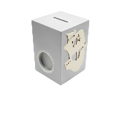 Tirelire en Bois pour Garçon - Motif Pirate - Couleur Gris