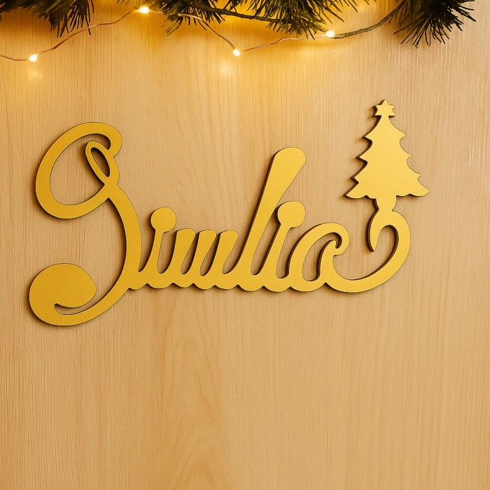 Plaque de porte Sapin de Noël avec Prénom