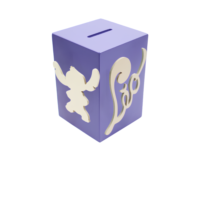 Tirelire pour Garçon - Motif Stitch - Couleur Violette