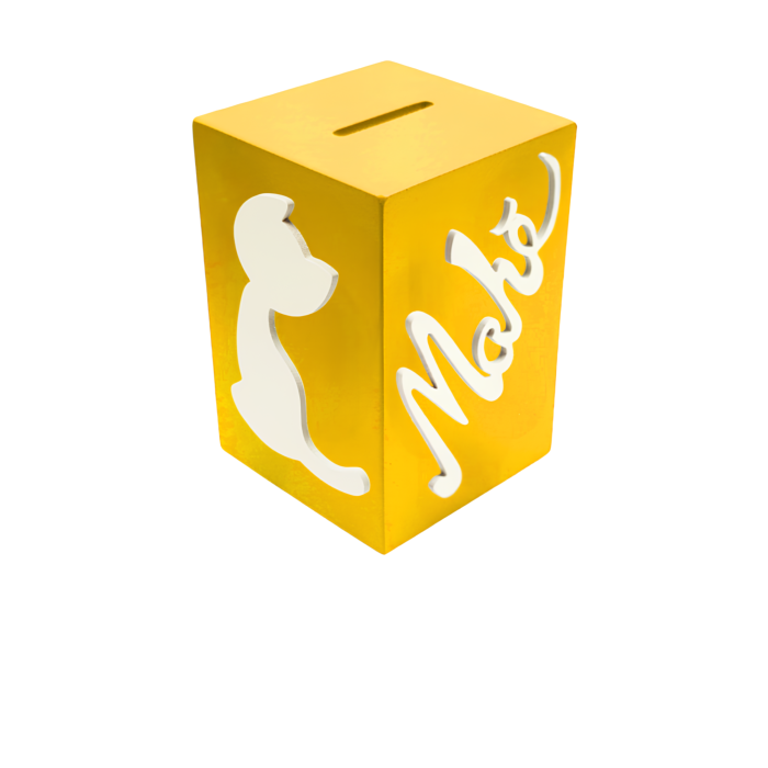 Tirelire pour Garçon - Motif Chat - Couleur Jaune