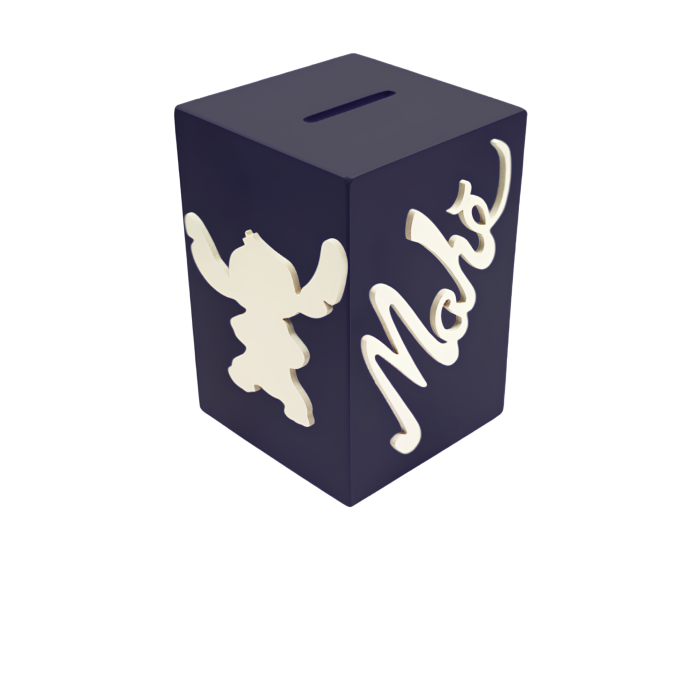 Tirelire pour Garçon - Motif Stitch - Couleur Noire