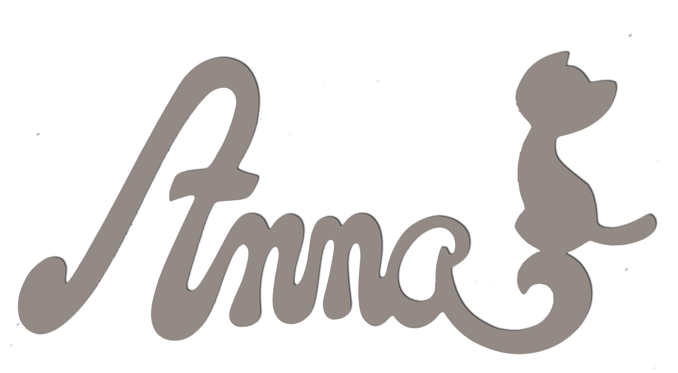 Plaque de Porte Personnalis�e en Bois - Motif Chat - Couleur Mastic