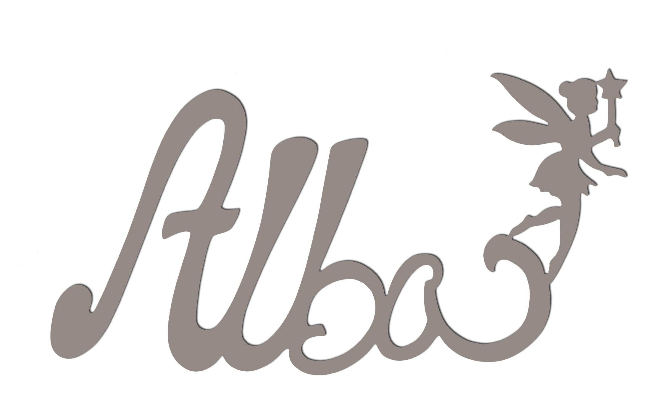 Plaque de Porte - Motif F�e - Couleur Mastic