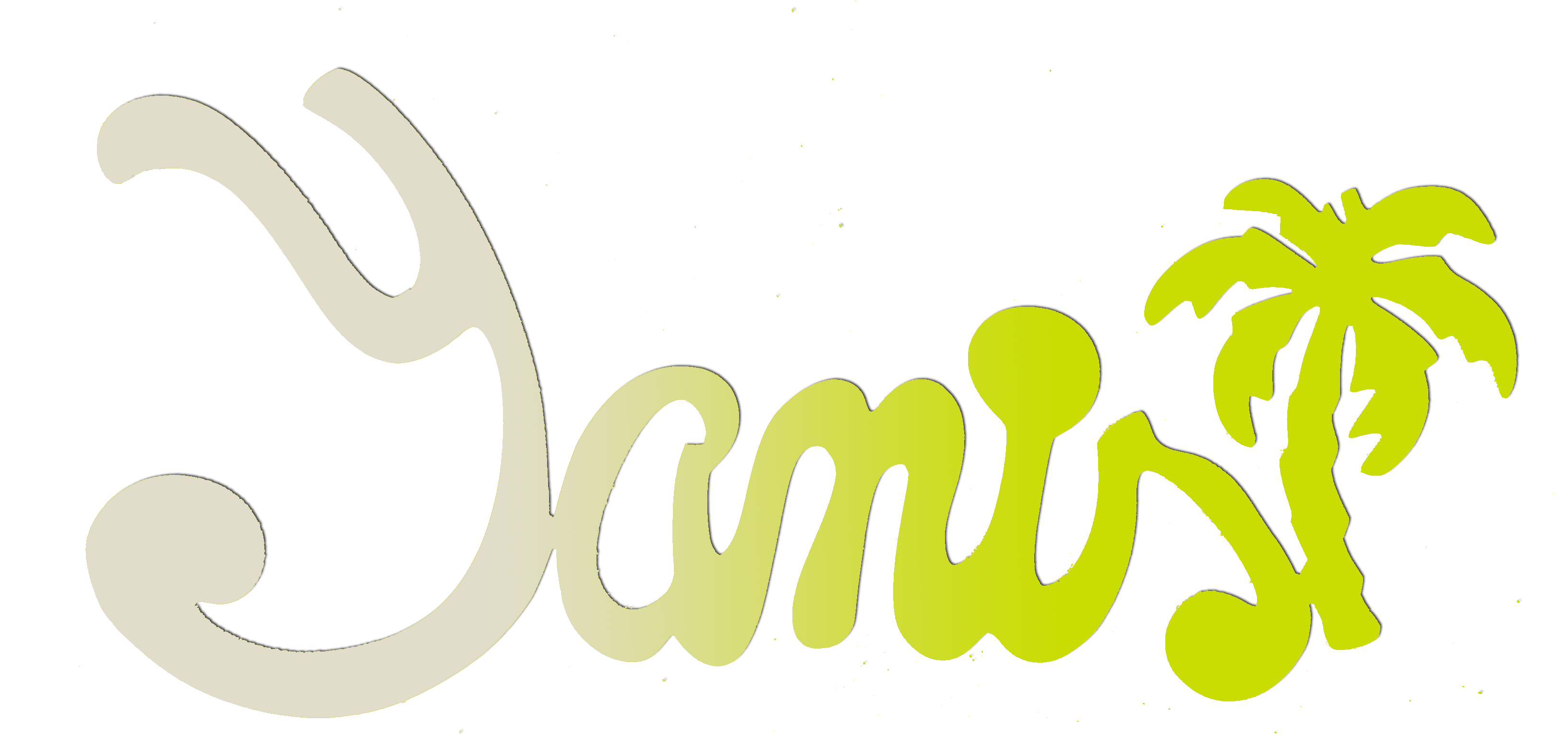 Plaque de Porte Personnalis�e en Bois - Motif Palmier - Couleur Ecru/Pistache