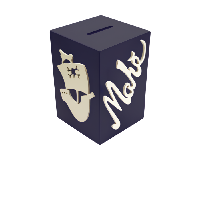 Tirelire pour Garçon - Motif Pirate - Couleur Noire