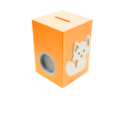 Tirelire Personnalisée pour Garçon- Motif Renard - Couleur Orange