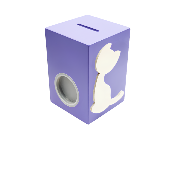 Tirelire Personnalisée pour Fille - Motif Chat - Couleur Violet