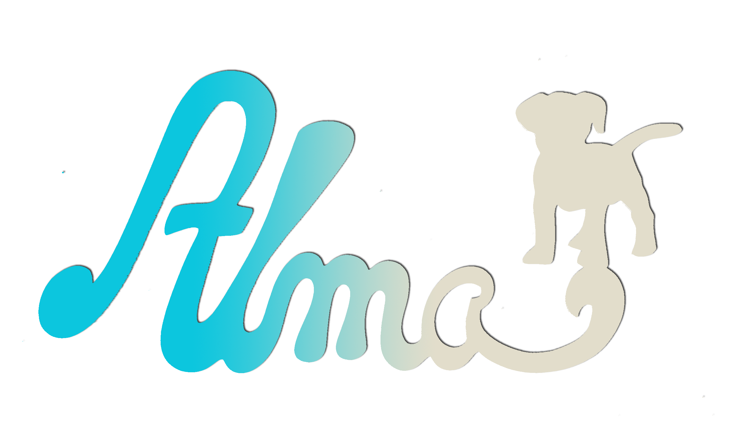 Plaque de Porte - motif Chien - Couleur Turquoise/Ecru