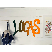 Plaque de porte personnalisée "STYLE GRAFF" Noir/Orange