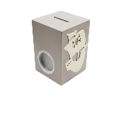 Tirelire en Bois pour Garçon - Motif Pirate - Couleur Mastic