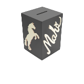 Tirelire pour Garçon - Motif Cheval - Couleur Anthracite