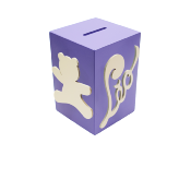 Tirelire pour Garçon - Motif Ourson - Couleur Violet