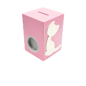 Tirelire Personnalisée pour Fille - Motif Chat - Couleur Lilas