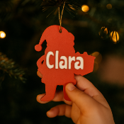 Père Noël 3 déco sapin avec Prénom