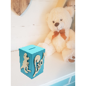 Tirelire pour Garçon - Motif Dinosaure - Couleur Turquoise