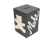 Tirelire pour Gar�on - Motif Ourson - Couleur Anthracite