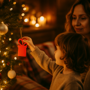 Déco sapin forme Paquet Cadeau