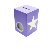 Tirelire pour Garçon - Motif Etoile - Couleur Violet