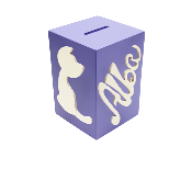 Tirelire Personnalisée pour Fille - Motif Chat - Couleur Violet
