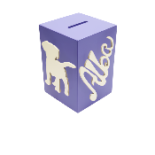 Tirelire Personnalis�e pour Fille - Motif Chien - Couleur Violet