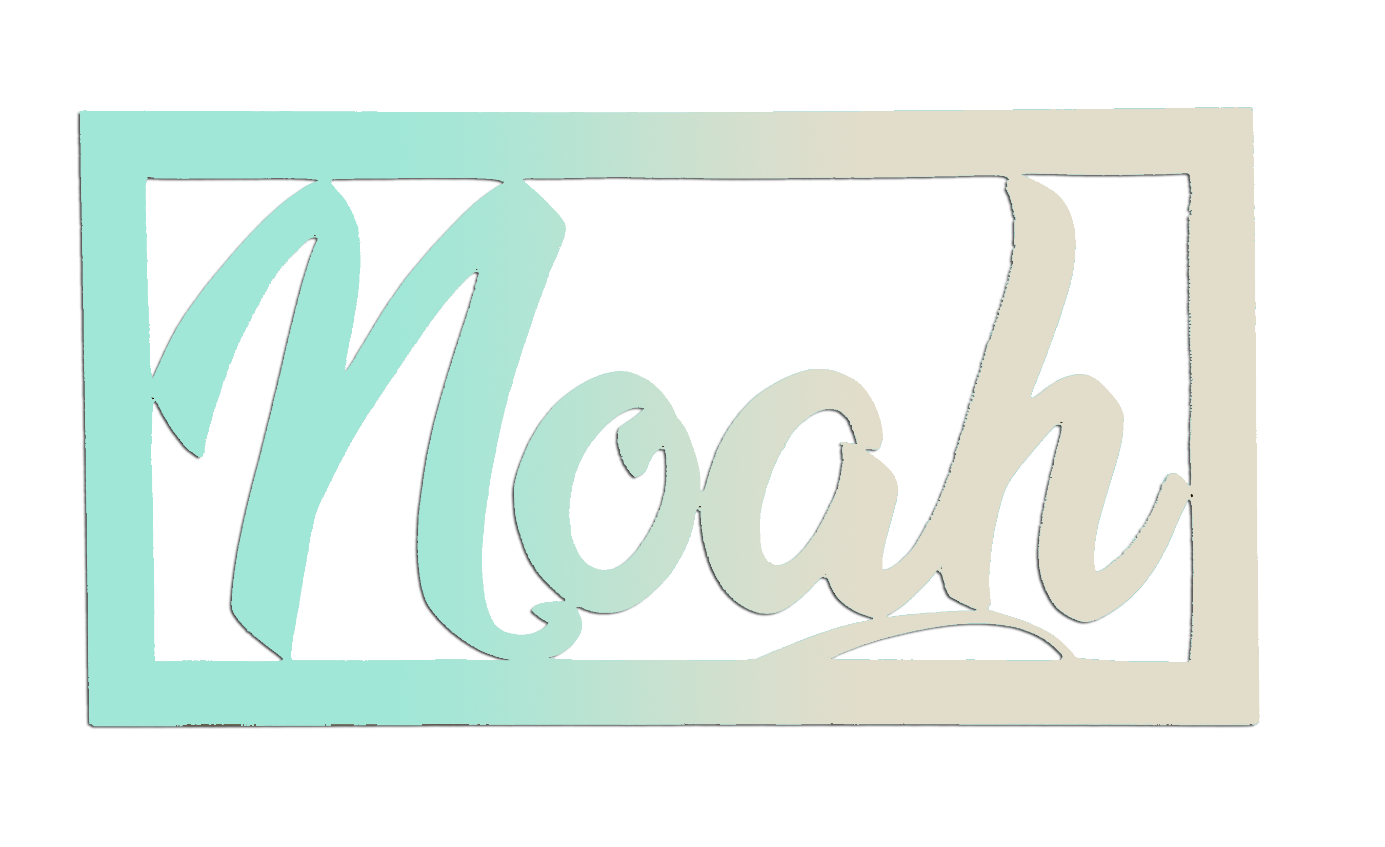 Plaque de Porte en Bois Personnalis�e - Rectangulaire - Couleur Vert/Ecru