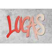 Plaque de porte personnalisée "STYLE GRAFF" Rouge/Ecru