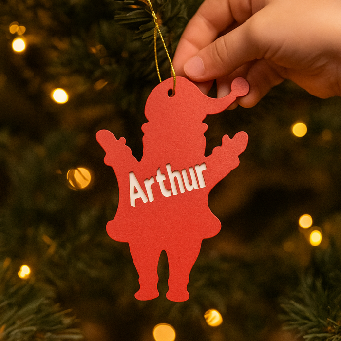 Père Noël 1 déco sapin avec Prénom