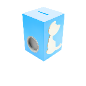 Tirelire pour Garçon - Motif Chat - Couleur Turquoise