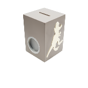 Tirelire en Bois pour Garçon - Motif Dinosaure - Couleur Mastic