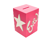 Tirelire Personnalisée en Bois - Motif Etoile - Couleur Framboise