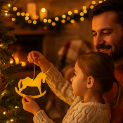 Déco sapin forme Cheval à bascule